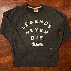 HOMAGE Men's Charcoal Crewneck Sweater - Legends Never Die